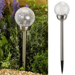 Smart Solar Majestic Crackle Globe Stake Light -Garden Furniture Sales 1075634 large