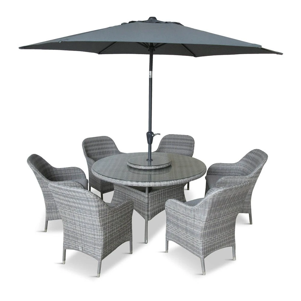 LG Outdoor Monte Carlo Stone 6 Seat Dining Set With Weave Lazy Susan & 3m Parasol 3 LG Outdoor Monte Carlo Stone 6 Seat Dining Set With Weave Lazy Susan & 3m Parasol