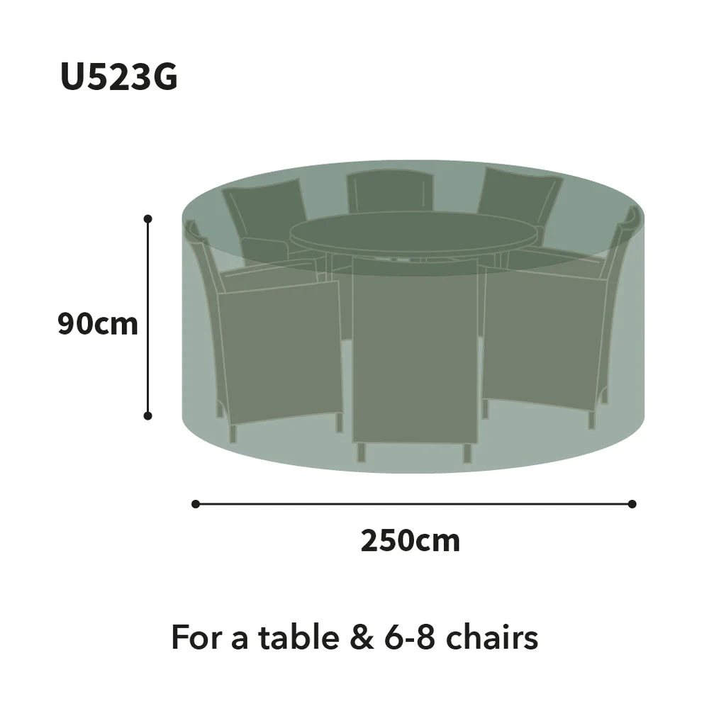 Bosmere Ultimate Protector Circular Patio Set Cover 6-8 Seat Green 4 Bosmere Ultimate Protector Circular Patio Set Cover 6-8 Seat Green - Image 2