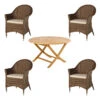 Alexander Rose Roble Bengal Folding Table & San Marino Weave Armchair Set -Garden Furniture Sales alexander rose bengal folding montecarlo 4 set copy