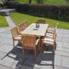 Cotswold Teak Arrow Extending Rectangular Table Set - 6 Chairs -Garden Furniture Sales arrow18024 swpara2.5g swpara3g splmnat 10
