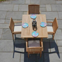 Cotswold Teak Arrow Extending Rectangular Table Set - 6 Chairs -Garden Furniture Sales arrow18024 swpara2.5g swpara3g splmnat 6
