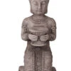 Willowstone Antique Grey Kneeling Buddha With Bowl Medium OR01AG -Garden Furniture Sales budda kneeling