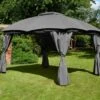 Glendale Rio Metal Grey Gazebo 3m × 3.65m