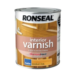 Ronseal Diamond Hard Interior Satin Wood Varnish 750ml -Garden Furniture Sales ronseal diamond hard medium oak satin wood varnish 0 75l