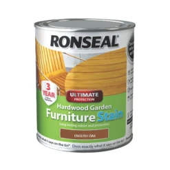 Ronseal Ultimate Protection Hardwood Garden Furniture Stain 750ml -Garden Furniture Sales ronseal hardwood english oak furniture wood stain 0 75l